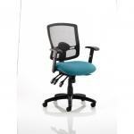 Portland III Mesh Back With Height Adjustable Arms Bespoke Colour Seat Maringa Teal KCUP0495