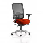 Regent High Mesh Back Ergonomic Task Operator Office Chair With Height Adjustable Arms Bespoke Colour Seat Tabasco Orange KCUP0500