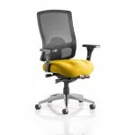 Regent High Mesh Back Ergonomic Task Operator Office Chair With Height Adjustable Arms Bespoke Colour Seat Senna Yellow KCUP0501
