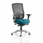 Regent High Mesh Back Ergonomic Task Operator Office Chair With Height Adjustable Arms Bespoke Colour Seat Maringa Teal KCUP0503