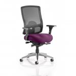 Regent High Mesh Back Ergonomic Task Operator Office Chair With Height Adjustable Arms Bespoke Colour Seat Tansy Purple KCUP0504
