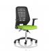 Relay Task Operator Chair Black Back With Folding Arms Bespoke Colour Myrrh Green KCUP0506