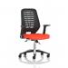 Relay Task Operator Chair Black Back With Folding Arms Bespoke Colour Tabasco Orange KCUP0508