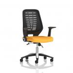Relay Task Operator Chair Black Back With Folding Arms Bespoke Colour Senna Yellow KCUP0509