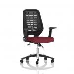 Relay Task Operator Chair Black Back With Folding Arms Bespoke Colour Ginseng Chilli KCUP0510