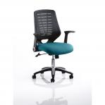 Relay Task Operator Chair Bespoke Colour Black Back Teal KCUP0511