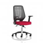 Relay Task Operator Chair Silver Back With Folding Arms Bespoke Colour Bergamot Cherry KCUP0513