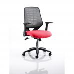 Relay Task Operator Chair Bespoke Colour Silver Back Bergamot Cherry With Folding Arms KCUP0513
