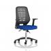 Relay Task Operator Chair Silver Back With Folding Arms Bespoke Colour Stevia Blue KCUP0515