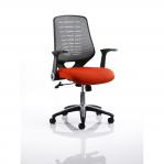 Relay Task Operator Chair Bespoke Colour Silver Back Tabasco Orange With Folding Arms KCUP0516