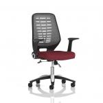 Relay Task Operator Chair Silver Back With Folding Arms Bespoke Colour Ginseng Chilli KCUP0518