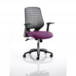 Relay Task Operator Chair Bespoke Colour Silver Back Tansy Purple With Folding Arms KCUP0520