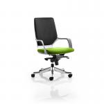 Xenon Executive White Shell Medium Back Bespoke Colour Seat Myrrh Green KCUP0618
