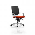 Xenon Executive White Shell Medium Back Bespoke Colour Seat Tabasco Orange KCUP0620