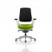 Zure White Shell Black Fabric Back Bespoke Colour Seat Myrrh Green KCUP0698