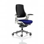 Zure White Shell Black Fabric Back Bespoke Colour Seat Stevia Blue KCUP0699