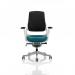 Zure White Shell Black Fabric Back Bespoke Colour Seat Maringa Teal KCUP0703