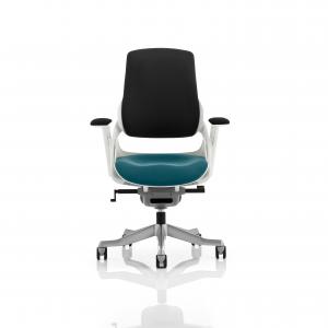 Zure White Shell Black Fabric Back Bespoke Colour Seat Maringa Teal