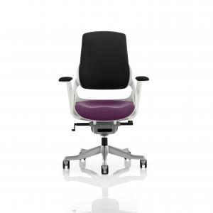 Zure White Shell Black Fabric Back Bespoke Colour Seat Tansy Purple