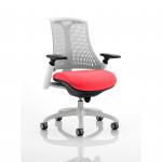 Flex Task Operator Chair White Frame White Back Bespoke Colour Seat Bergamot Cherry KCUP0729