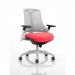 Flex Task Operator Chair White Frame White Back Bespoke Colour Seat Post Box Red KCUP0729