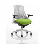 Flex Task Operator Chair White Frame White Back Bespoke Colour Seat Lime KCUP0730