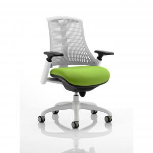 Flex Task Operator Chair White Frame White Back Bespoke Colour Seat