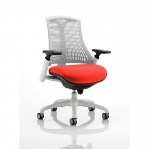 Flex Task Operator Chair White Frame White Back Bespoke Colour Seat