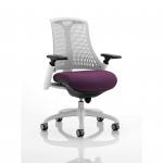 Flex Task Operator Chair White Frame White Back Bespoke Colour Seat Tansy Purple KCUP0736