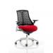 Flex Task Operator Chair White Frame Black Back Bespoke Colour Seat Post Box Red KCUP0745