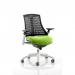 Flex Task Operator Chair White Frame Black Back Bespoke Colour Seat Myrrh Green KCUP0746