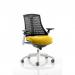 Flex Task Operator Chair White Frame Black Back Bespoke Colour Seat Senna Yellow KCUP0749