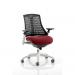 Flex Task Operator Chair White Frame Black Back Bespoke Colour Seat Ginseng Chilli KCUP0750