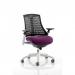 Flex Task Operator Chair White Frame Black Back Bespoke Colour Seat Tansy Purple KCUP0752