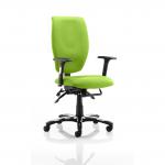 Sierra Executive Chair Black Fabric With Arms In Myrrh Green KCUP0777