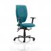 Sierra Executive Chair Black Fabric With Arms In Maringa Teal KCUP0782