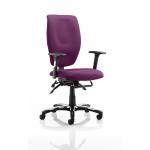 Sierra Executive Chair Black Fabric With Arms In Tansy Purple KCUP0783