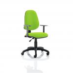 Eclipse I Lever Task Operator Chair Bespoke With Height Adjustable Arms In Lime KCUP0802