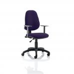 Eclipse I Lever Task Operator Chair Bespoke With Height Adjustable Arms In Purple KCUP0804