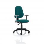 Eclipse Plus I Lever Task Operator Chair Bespoke With Height Adjustable Arms In Maringa Teal KCUP0806