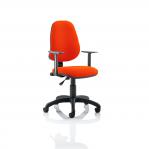 Eclipse I Lever Task Operator Chair Bespoke With Height Adjustable Arms In Orange KCUP0807