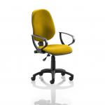 Eclipse Plus I Lever Task Operator Chair Bespoke With Loop Arms In Senna Yellow KCUP0808