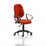 Eclipse Plus I Lever Task Operator Chair Bespoke With Loop Arms In Tabasco Orange KCUP0809