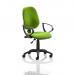 Eclipse I Lever Task Operator Chair Bespoke With Loop Arms In Lime KCUP0812