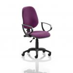Eclipse I Lever Task Operator Chair Bespoke With Loop Arms In Purple KCUP0813