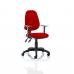 Eclipse II Lever Task Operator Chair Bespoke With Height Adjustable Arms In Post Box Red KCUP0824