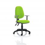 Eclipse II Lever Task Operator Chair Bespoke With Height Adjustable Arms In Lime KCUP0826