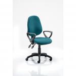 Eclipse II Lever Task Operator Chair Bespoke With Loop Arms In Teal KCUP0838