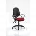 Eclipse II Lever Task Operator Chair Black Back Bespoke Seat With Loop Arms In Ginseng Chilli KCUP0853