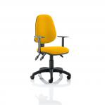 Eclipse Plus III Lever Task Operator Chair Bespoke With Height Adjustable Arms In Senna Yellow KCUP0859